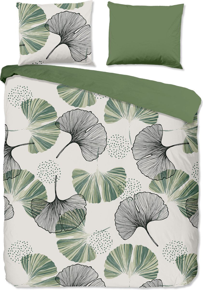 Good Morning dekbedovertrek bladeren - 2 persoons 200x200/220 cm - Multi - 100% Katoen renforce