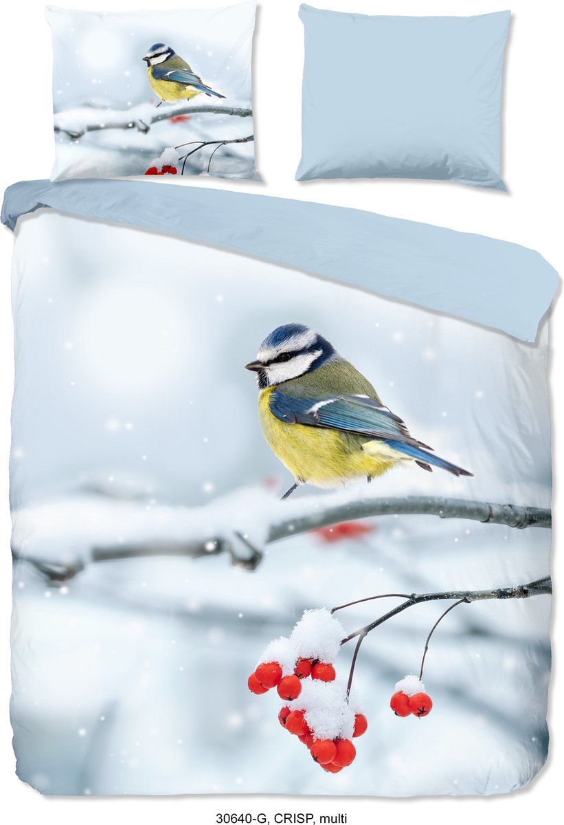 Good Morning dekbedovertrek pimpelmees in de sneeuw - Lits jumeaux 240x200/220 cm - Multi - 100% Katoen renforce