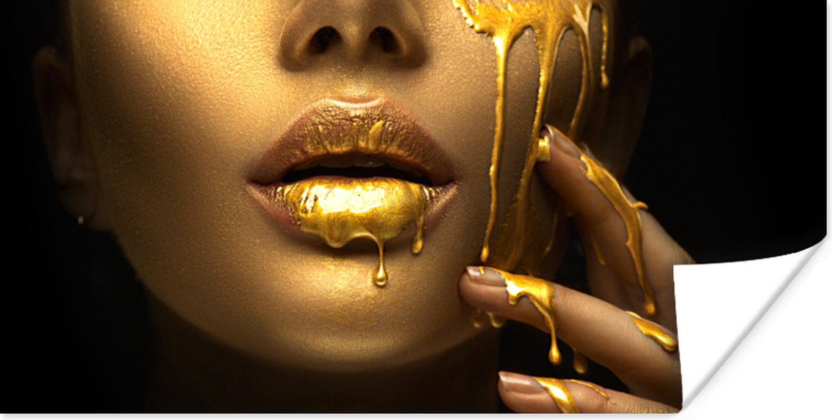 Poster Goud - Vrouw - Verf - 120x60 cm