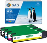 G&G Huismerk Inktcartridge geschikt voor HP 913A multipack zwart, cyaan, magenta, geel