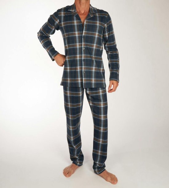 Ringella Pyjama lange broek - 242 Blue - maat M (M) - Heren Volwassenen - 100% katoen- 3541215-242-M