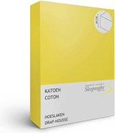 Sleepnight Hoeslaken - Katoen - (hoekhoogte 30 cm ) jaune - B 90 x L 200 cm - 1-persoons - Geschikt voor Standaard Matras/Boxspring/Matras + Topper - 734183-B 90 x L 200 cm