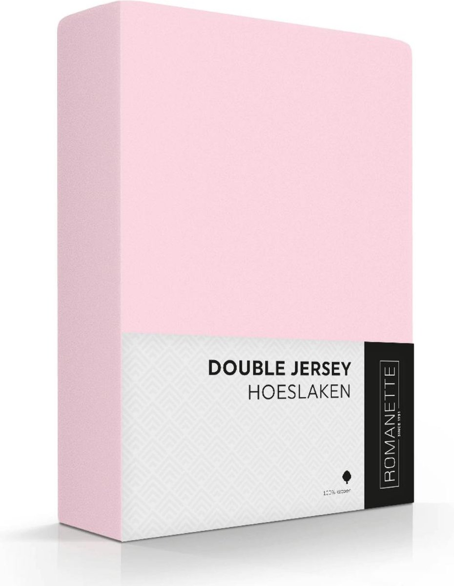 Romanette Hoeslaken Double Jersey Roze 140/150 x 200/210/220 cm rose