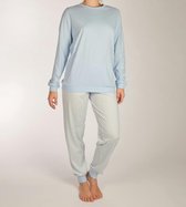 Calida Lovely Nights Pyjama lange broek - 383 White/Blue - maat 40/42 (40-42) - Dames Volwassenen - 100% katoen- 47456-383-40-42