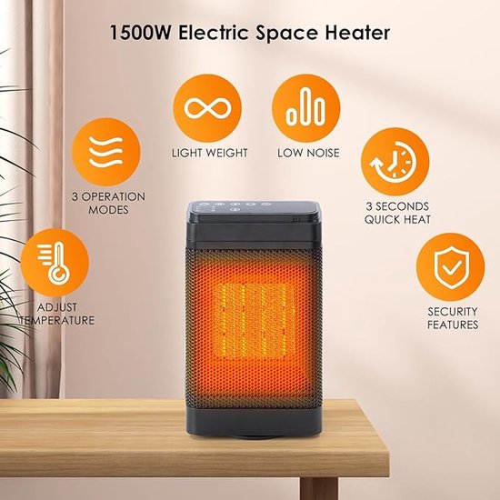 Ventilateur De Radiateur 3 Vitesses Avec Batterie 5200 MAh - Améliore Le Chauffage, Silencieux, Minuterie 2-12h