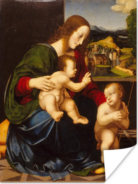 Jean-Baptiste - Poster Leonardo da Vinci papier 120x160 cm - Tirage photo sur Poster (décoration murale salon / chambre) XXL / Groot format!