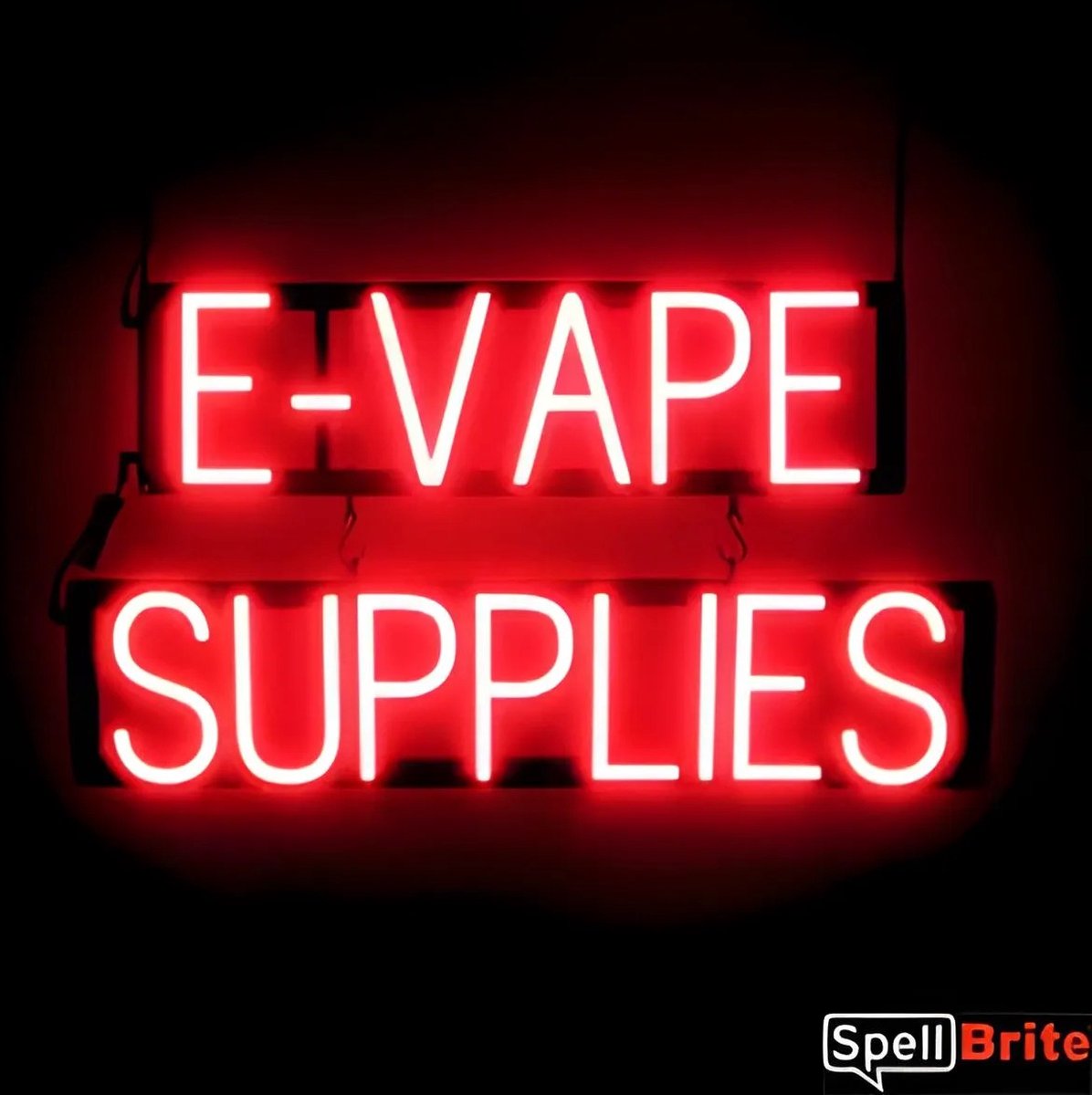 E-VAPE SUPPLIES - Lichtreclame Neon LED bord verlicht | SpellBrite | 70 x 38 cm | 6 Dimstanden - 8 Lichtanimaties | Reclamebord neon verlichting