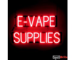 E-VAPE SUPPLIES - Lichtreclame Neon LED bord verlicht | SpellBrite | 70 x 38 cm | 6 Dimstanden - 8 Lichtanimaties | Reclamebord neon verlichting