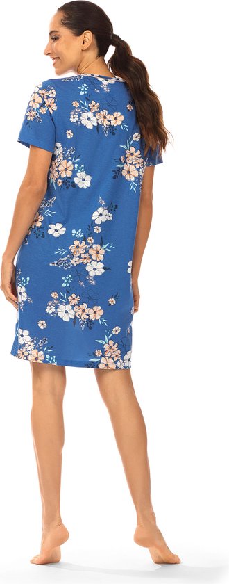 Ascafa Chemise de Nuit ' Blue Passion' - Blauw - Katoen - Taille 46