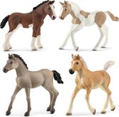 Schleich Horse Club - Paardenfigurenset, Veulen Dierenfiguren voor Kinderen 4 st