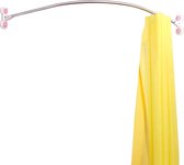 Gebogen hoek douchegordijnstang wandmontage badkamer gordijn hanger paal decoratieve metalen douchestang bar 110 x 110 cm