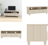 vidaXL Tv-meubel HAMAR 106x40x40 cm massief grenenhout honingbruin - Tv-meubel - Tv-meubelen - Tv-kast Met Lade - Televisiemeubel