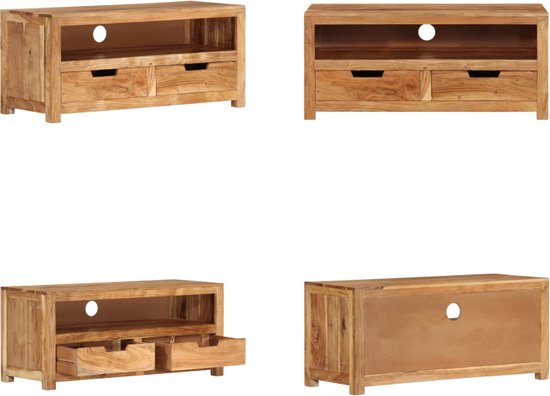 Tv-meubel Hill Range 110x40x47 cm massief grenenhout grijs