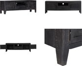 vidaXL Tv-meubel 118x30x40 cm massief mangohout zwart - Tv-meubel - Tv-kasten - Tv-standaard - Tv-standaards