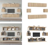 vidaXL 6-delige Tv-meubelset bewerkt hout sonoma eikenkleurig - Tv-kast - Tv-kasten - Tv-meubel - Hifi-meubel