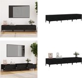 vidaXL Tv-meubel 150x34-5x30 cm bewerkt hout zwart - Tv-kast - Tv-kasten - Tv-meubel - Hifi-meubel