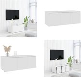 vidaXL Tv-meubel 80x34x30 cm spaanplaat wit - Tv-meubel - Tv-meubels - Tv-meubelen - Tv-meubilair