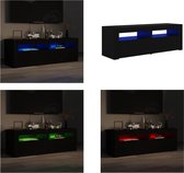 vidaXL Tv-meubel met LED-verlichting 120x35x40 cm zwart - Tv-kast - Tv-kasten - Televisiekast - Televisiekasten
