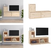 vidaXL Tv-meubelen 3 st massief grenenhout - Tv-kast - Tv-kasten - Tv-meubel - Hifi-meubel