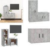 vidaXL 2-delige Tv-meubelset bewerkt hout betongrijs - Tv-kast - Tv-kasten - Tv-meubel - Hifi-meubel