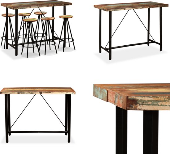 vidaXL Bartafel Acaciahout - 150 x 70 x 107 cm - Industriële Stijl - Tafel
