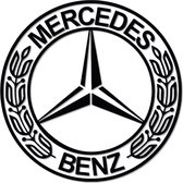 Mercedes Benz - Logo - Metal Art - Or - 60 x 60 cm - Décoration de voiture - Décoration murale - Man Cave - Cadeau pour homme - Avec système de suspension
