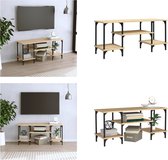 vidaXL Tv-meubel 140x30x50 cm bewerkt hout bruin eikenkleur, tv-meubel, hifi -kast, tv kast, hifi-meubel, media-kast, tv meubel, hifi meubel, hifi kast