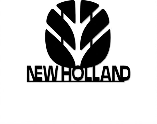 New Holland - Logo - Metaalkunst - Blauw - 60 x 50 cm - Auto Decoratie - Muur Decoratie- Man Cave - Cadeau voor man- Inclusief ophangsysteem