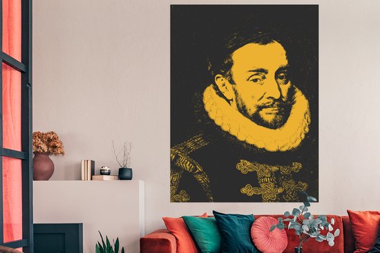 Adapté du vieux maître Adriaen Thomasz aux tons jaunes 120x180 cm XXL / Groot format!
