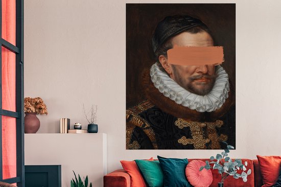 Décoré du vieux maître Adriaen Thomasz avec un coup de peinture 120x180 cm XXL / Groot format!