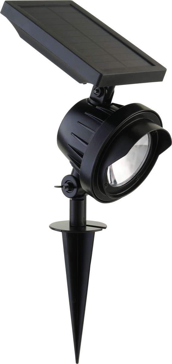 Luxform Texas - Solar Intelligent Hybride - Prikspot - Zwart - 100 Lumen - Werkend op zonne energie Warmweiß