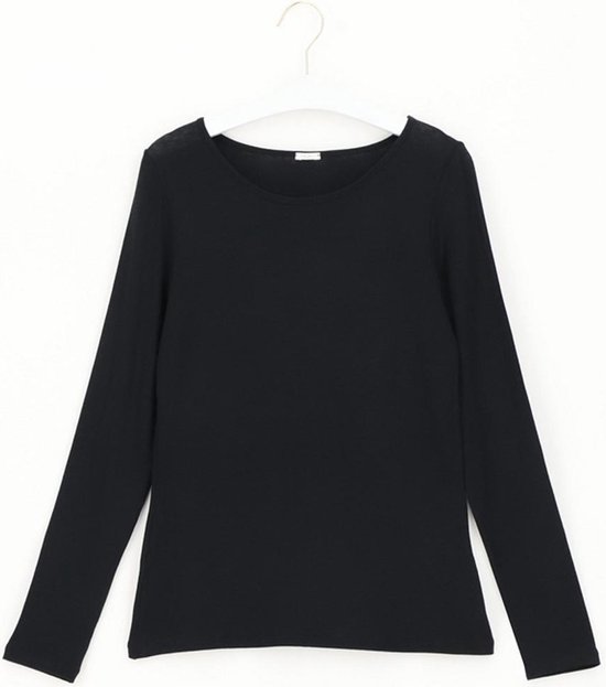 Oroblu Dames Perfect Line Cashmere T-Shirt Long Sleeve Black XL