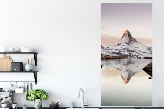 Affiche Vue du Stellisee sur le Cervin en Suisse - 75x150 cm