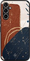 Casimoda® hoesje - Geschikt voor Samsung Galaxy A54 - Abstract Terracotta - Zwart TPU Backcover - Geometrisch patroon - Multi