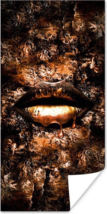 Poster Vrouw - Lippen - Koper