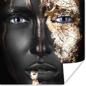 Affiche Femme - Feuille d'Or - Zwart - 50x50 cm