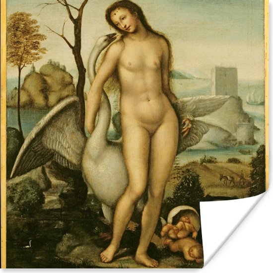 Poster Leda en de zwaan - Leonardo da Vinci - 75x75 cm