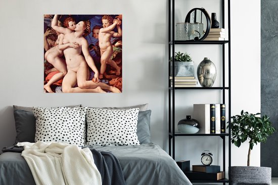 Affiche Vénus cupidon folie et temps - Leonardo de Vinci - 75x75 cm