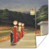 Poster Benzine - Edward Hopper - 100x100 cm XXL