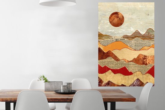 Affiche Vintage - Journal - Bronze - Abstrait - Paysage - Couleurs - 80x120 cm