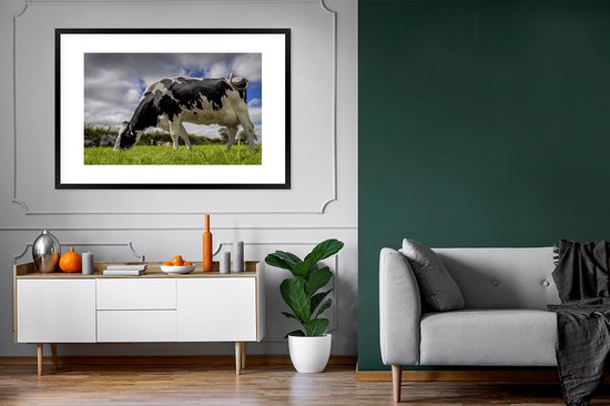 Cadre photo avec affiche - Vache - Herbe - Staart - Animaux - 120x80 cm - Cadre pour affiche