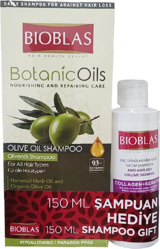 Bioblas Olive Oil Shampoo 360 ml + Collagen&Keratin Shampoo 150ml