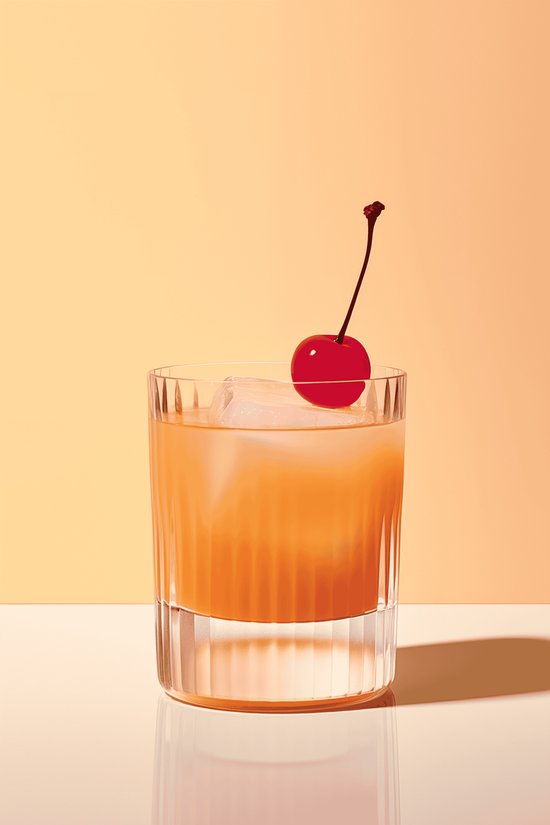 Whiskey Sour Poster - Cocktail - Stad - Drank - Whiskey - Terras - Horeca - posters - formaat 60x90cm - Wanddecoratie - 1847YR