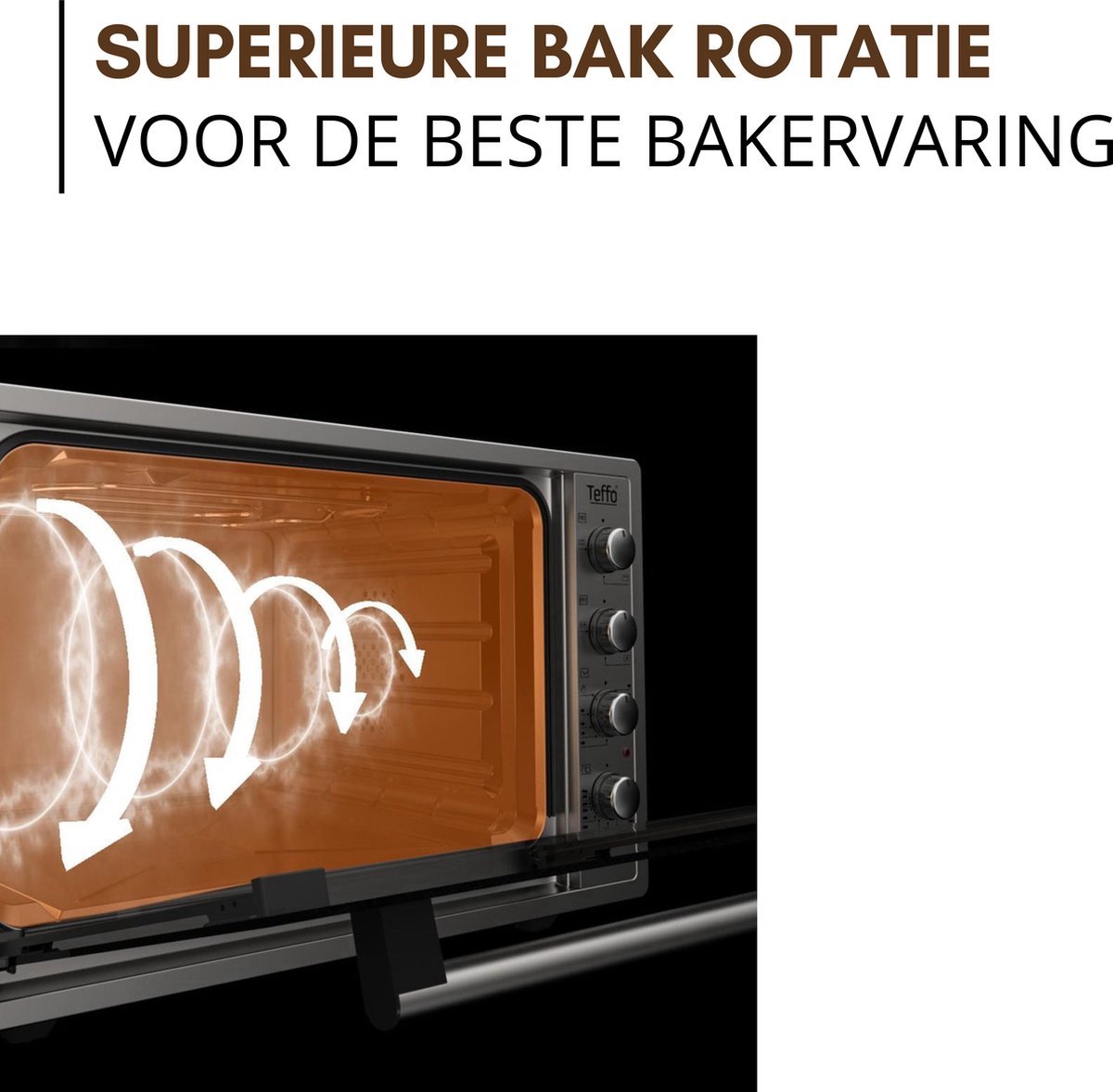Teffo Vrijstaande Oven - XXL Pro - 70L - Elektrische Oven - Grijs – foto 2