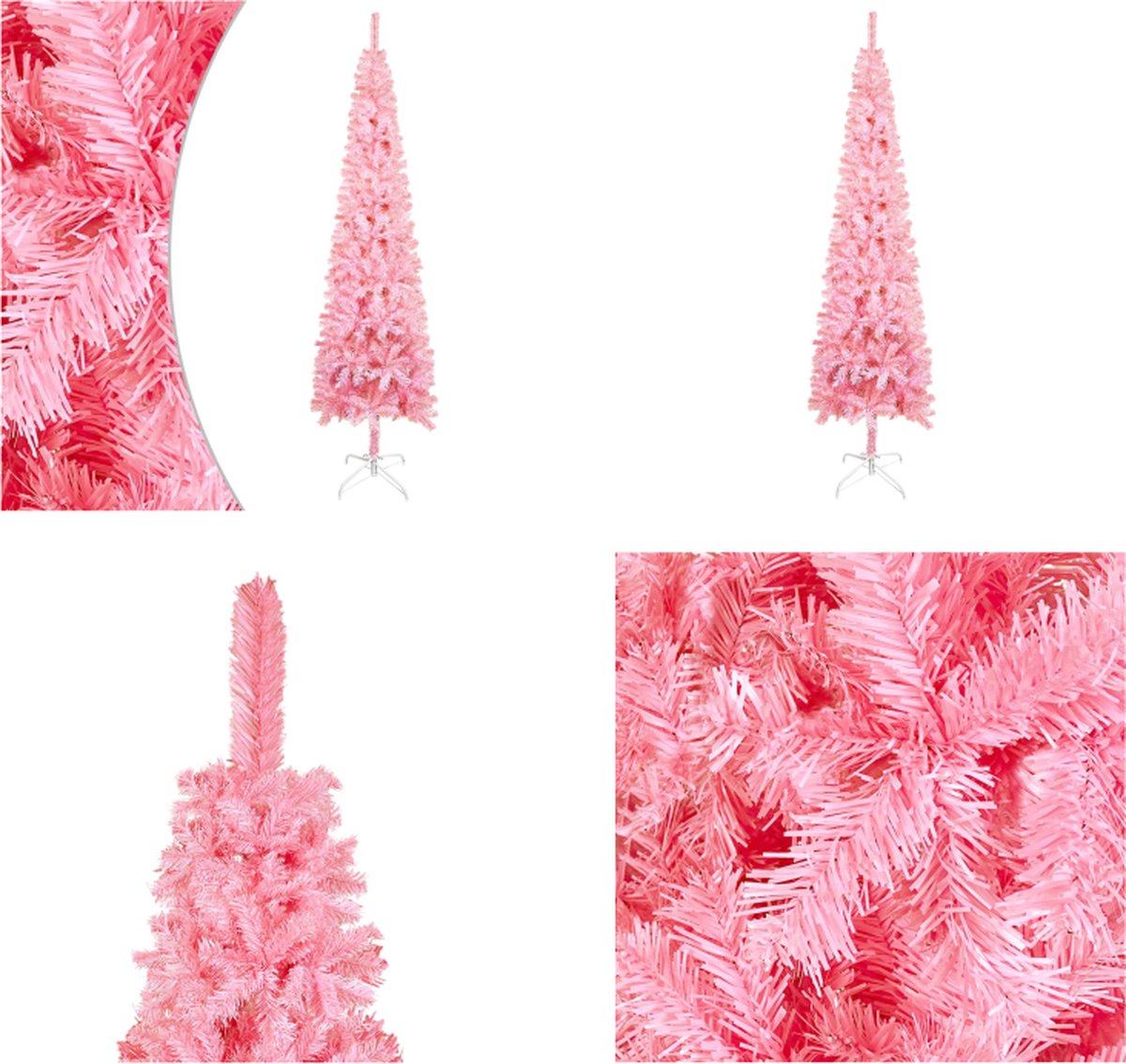vidaXL Kerstboom smal 150 cm roze - Kerstboom - Kerstbomen - Smalle Kerstboom - Smalle Kerstbomen