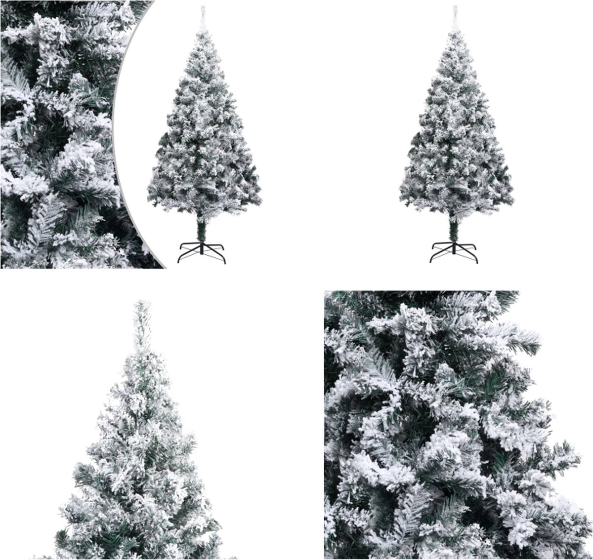 vidaXL Kunstkerstboom met sneeuw 210 cm PVC groen - Kunstboom - Kunstbomen - Kunstkerstboom - Kunstkerstbomen