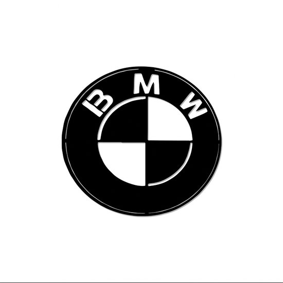 BMW - Logo - Metaalkunst - Grijs - 80 x 80 cm - Auto Decoratie - Muur Decoratie- Man Cave - Cadeau voor man- Inclusief ophangsysteem