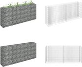 vidaXL Gabion plantenbak verhoogd 180x30x90 cm gegalvaniseerd staal - Schanskorfmand - Schanskorfmanden - Schanskorf Muur - Schanskorf Muren
