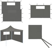 vidaXL Parois latérales de tonnelle avec fenêtres 2 pcs Couleur Anthracite - Zijwand - Parois latérales - Tente de fête - Tentes de fête