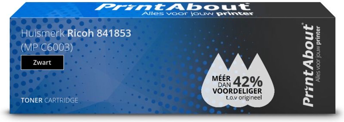 PrintAbout Huismerk Ricoh 841853 (MP C6003) Toner Zwart